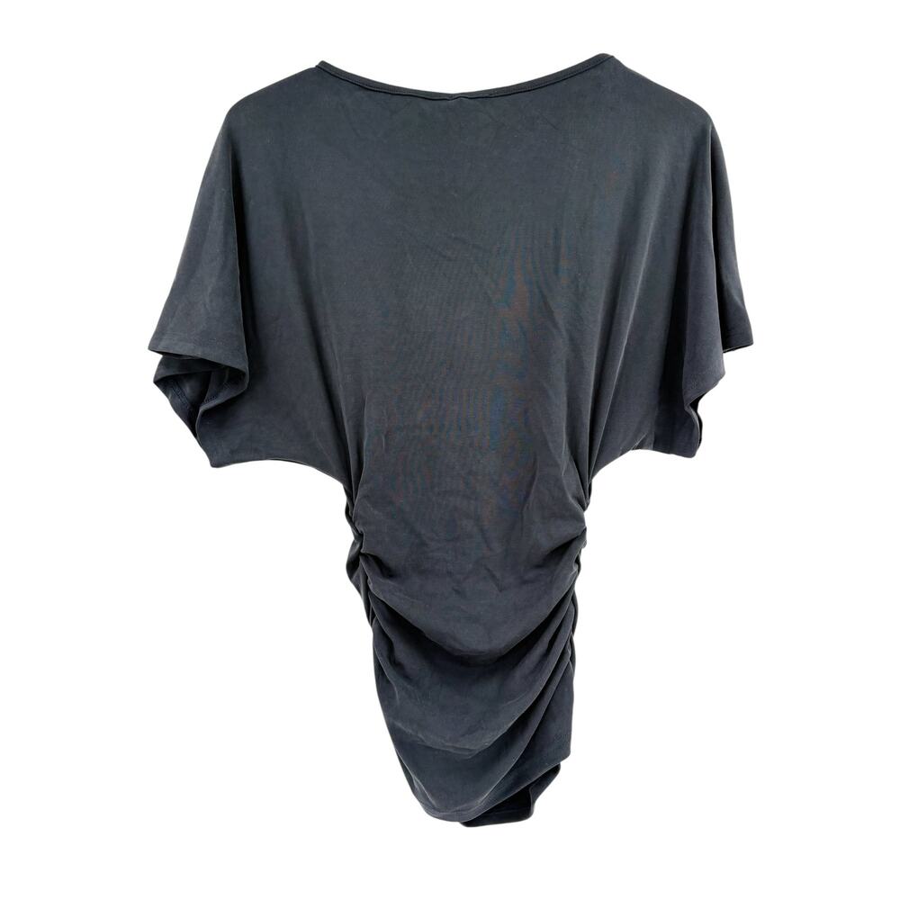 OGL Top Size L NEW Sandwashed Effortless Boatneck Batwing Sleeve Navy Ruched - Picture 8 of 10
